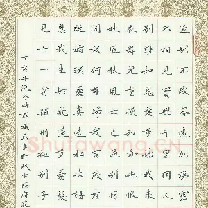 臧磊 硬笔楷书 苏轼诗颖州初别子由一首