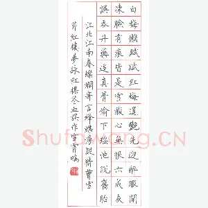 荆霄鹏 硬笔楷书 红楼梦诗咏红梅花