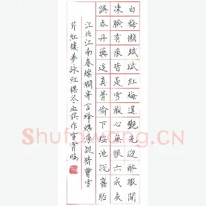 荆霄鹏 硬笔楷书 红楼梦诗咏红梅花