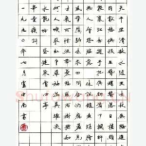 卢中南 硬笔楷书 辛弃疾词水龙吟