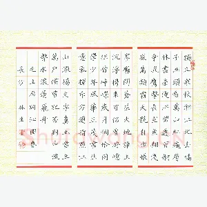 金林生 硬笔楷书 毛主席词沁园春长沙
