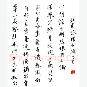 赖晓斌 硬笔楷书 杜甫咏怀古迹一首
