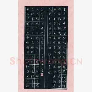 段瑞明 硬笔楷书 内江西林寺长联