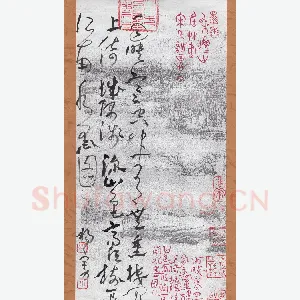 杨宇力 硬笔草书 草书刘敝诗微雨登城