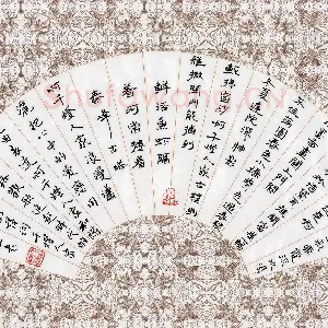 张阿五 硬笔隶书 顾彩萍词千灯人家