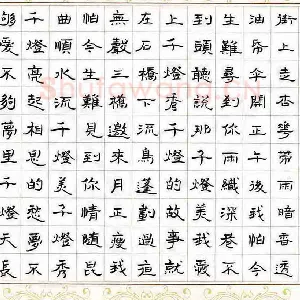 张阿五 硬笔隶书 杨玉鹏词梦里千灯