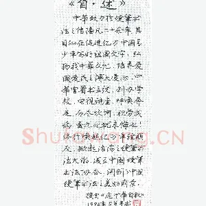 庞中华 硬笔行书  自述
