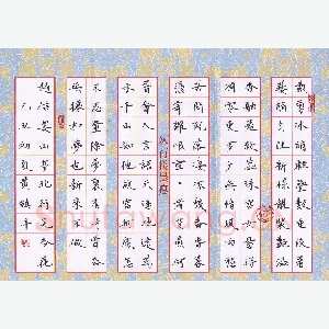 黄镇洋 硬笔楷书 赵佶宴山亭北行见杏花