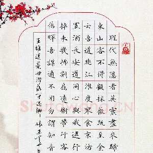 张建华 硬笔楷书 王维诗送綦毋潜落弟还乡