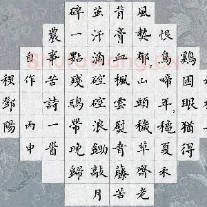 邓阳 硬笔楷书 自作诗一首