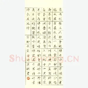 朱胜勇 硬笔楷书 柳永望海潮