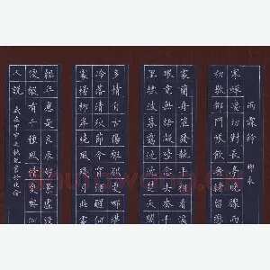 陈侃 硬笔楷书 柳永词雨霖铃