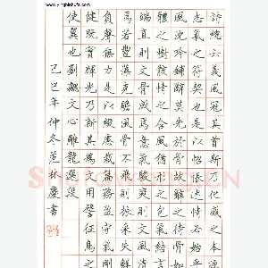 范林庆 硬笔楷书 文心雕龙选段