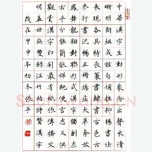 张平 硬笔楷书 汪竹柏诗赞汉字