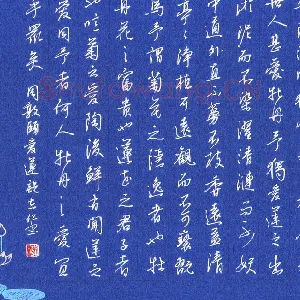 朱志仁 硬笔行书 周敦颐爱莲说