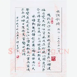 钟金波 硬笔楷书 水调歌头游泳
