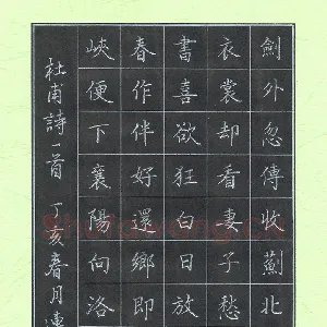 秦连柏 硬笔楷书 杜甫诗一首