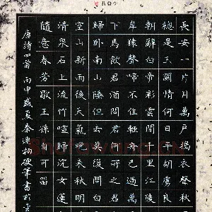 秦连柏 硬笔楷书 唐诗四首