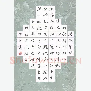 欧阳荷庚 硬笔楷书 苏东坡词定风波