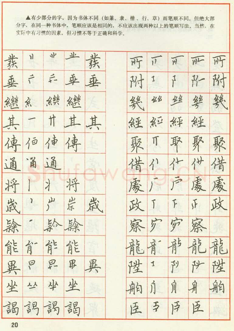 田英章硬笔楷书字帖,摘自田英章 钢笔楷书实用技法字帖（1990年）