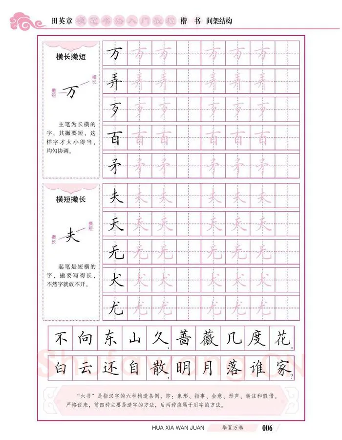 田英章硬笔楷书字帖,摘自田英章硬笔书法入门教程 楷书间架结构