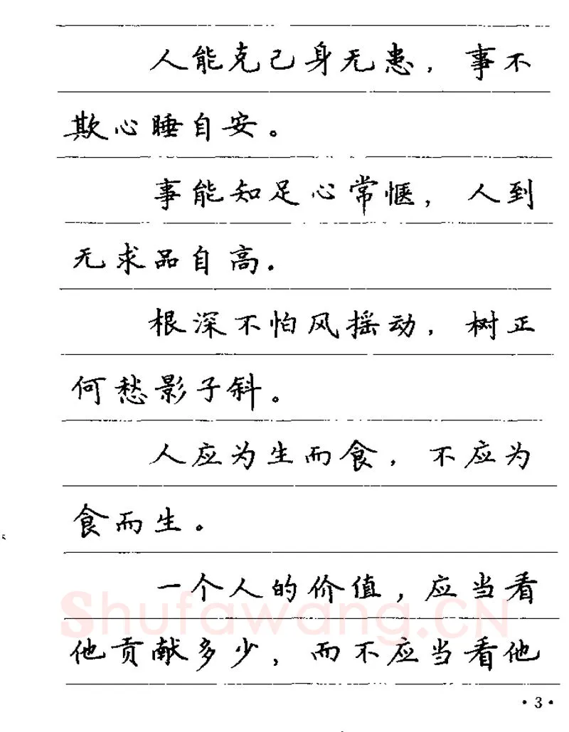 卢中南硬笔楷书字帖,摘自卢中南谚语名句钢笔字贴