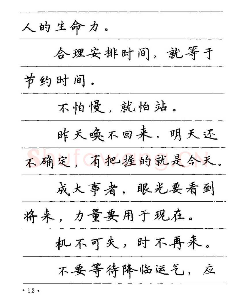 卢中南硬笔楷书字帖,摘自卢中南谚语名句钢笔字贴