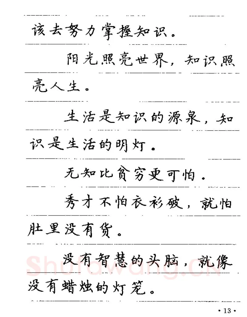 卢中南硬笔楷书字帖,摘自卢中南谚语名句钢笔字贴