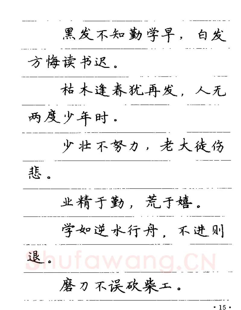 卢中南硬笔楷书字帖,摘自卢中南谚语名句钢笔字贴