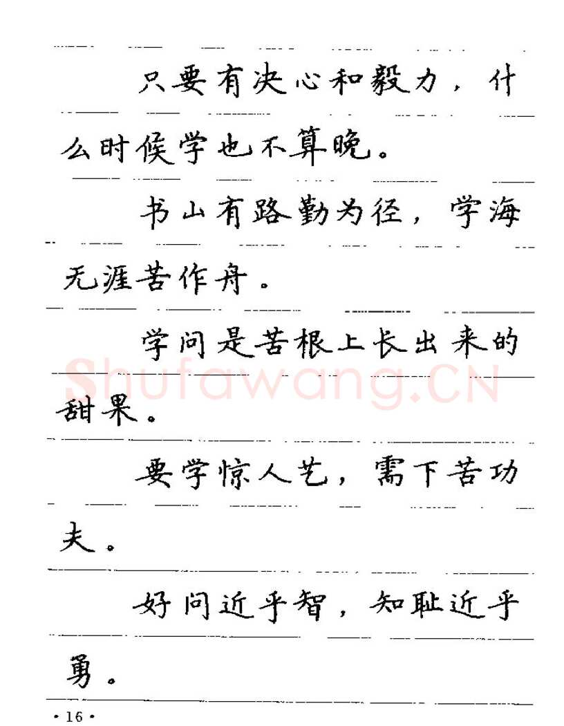 卢中南硬笔楷书字帖,摘自卢中南谚语名句钢笔字贴
