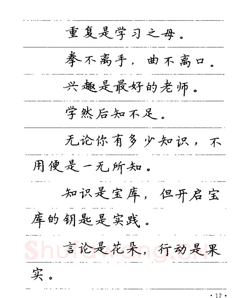 卢中南硬笔楷书字帖,摘自卢中南谚语名句钢笔字贴