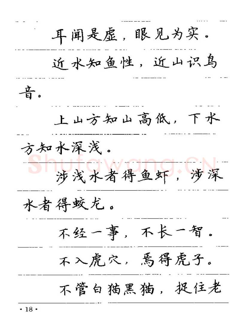 卢中南硬笔楷书字帖,摘自卢中南谚语名句钢笔字贴