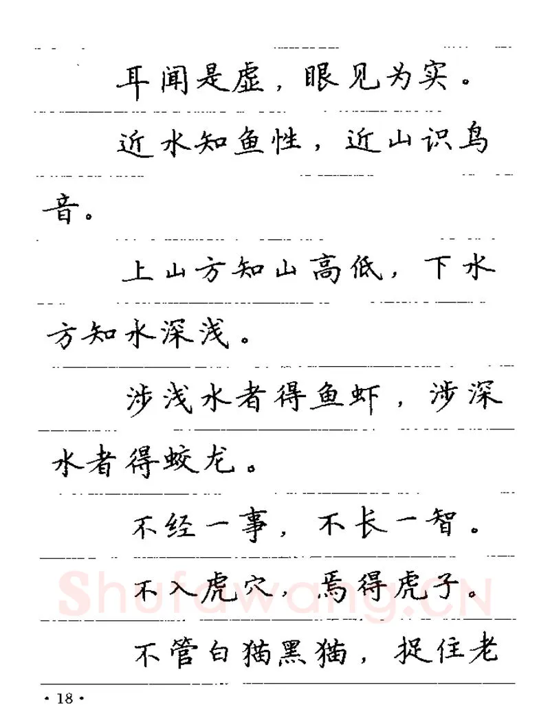 卢中南硬笔楷书字帖,摘自卢中南谚语名句钢笔字贴
