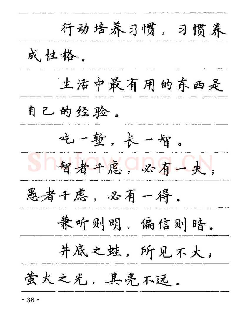 卢中南硬笔楷书字帖,摘自卢中南谚语名句钢笔字贴