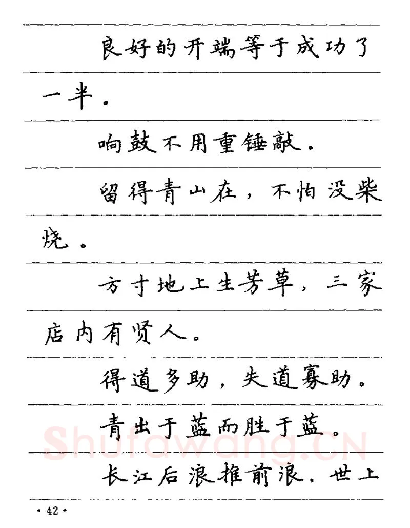 卢中南硬笔楷书字帖,摘自卢中南谚语名句钢笔字贴
