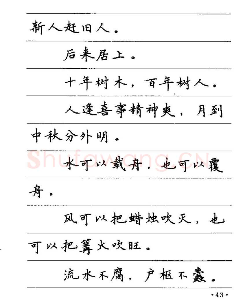 卢中南硬笔楷书字帖,摘自卢中南谚语名句钢笔字贴