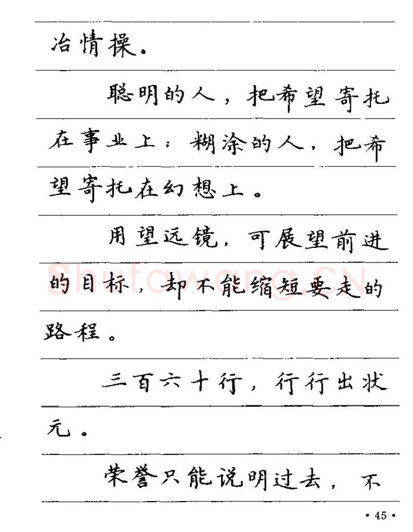 卢中南硬笔楷书字帖,摘自卢中南谚语名句钢笔字贴