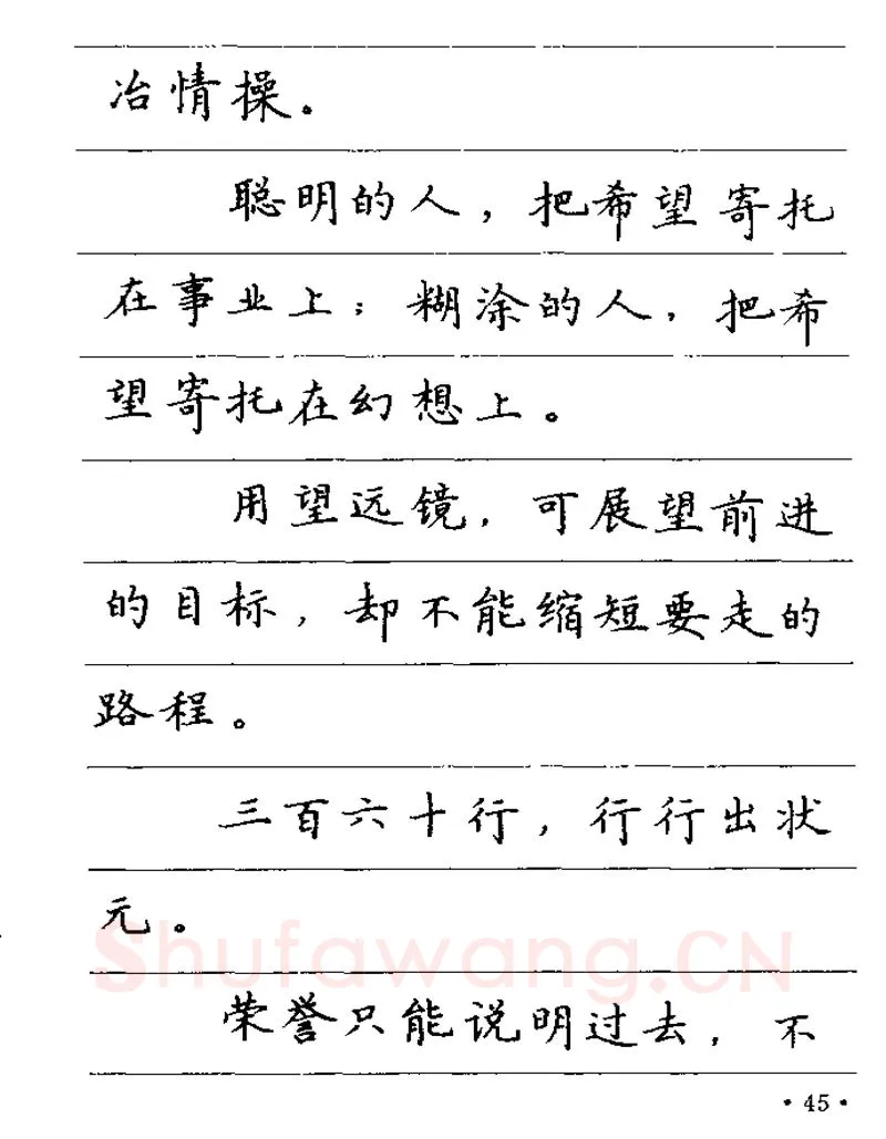 卢中南硬笔楷书字帖,摘自卢中南谚语名句钢笔字贴
