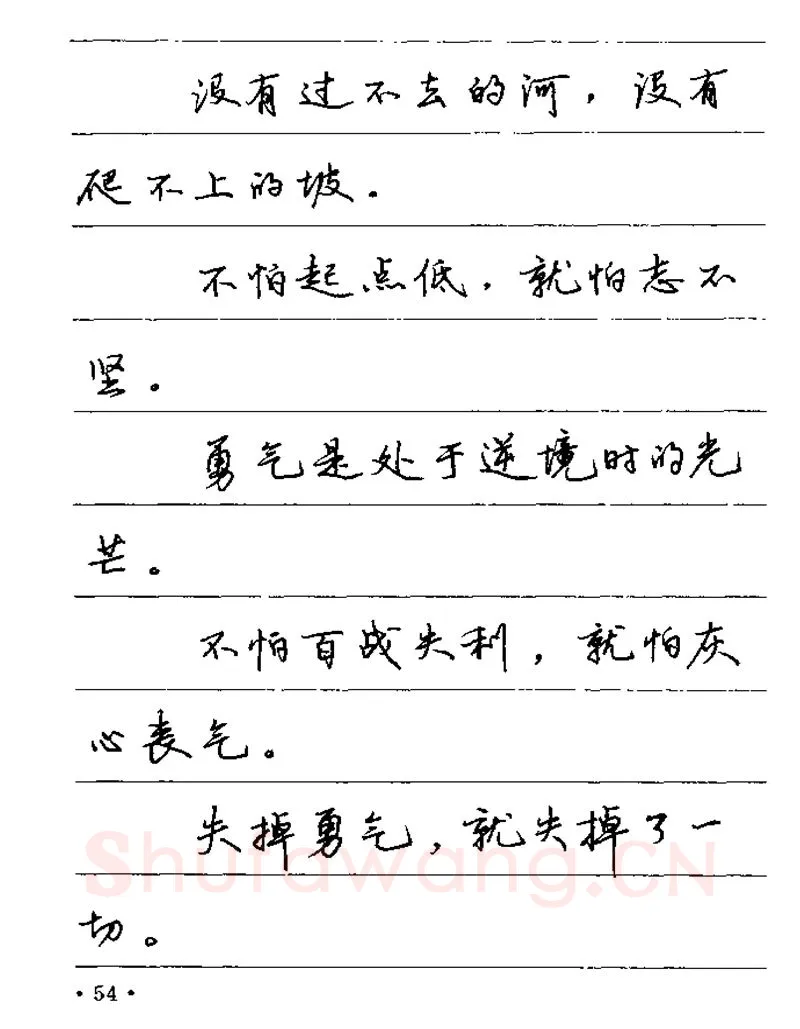 卢中南硬笔楷书字帖,摘自卢中南谚语名句钢笔字贴