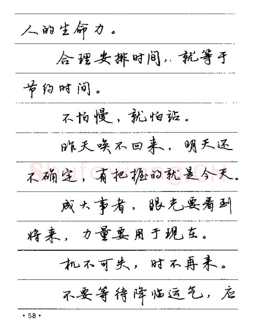 卢中南硬笔楷书字帖,摘自卢中南谚语名句钢笔字贴