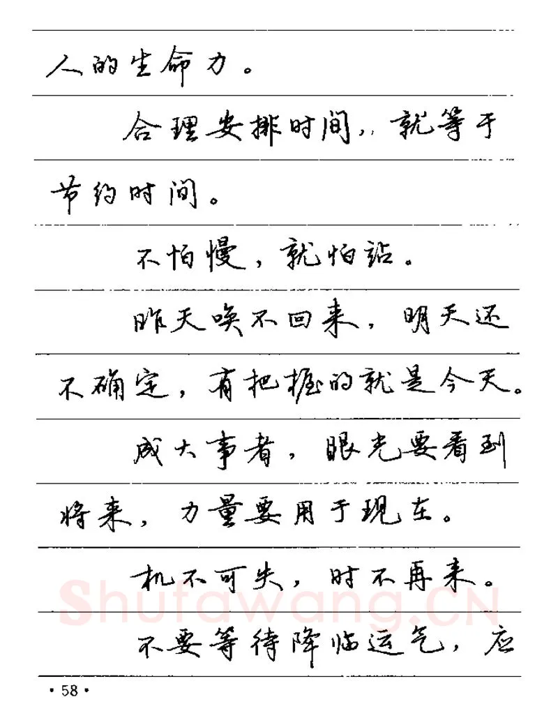 卢中南硬笔楷书字帖,摘自卢中南谚语名句钢笔字贴