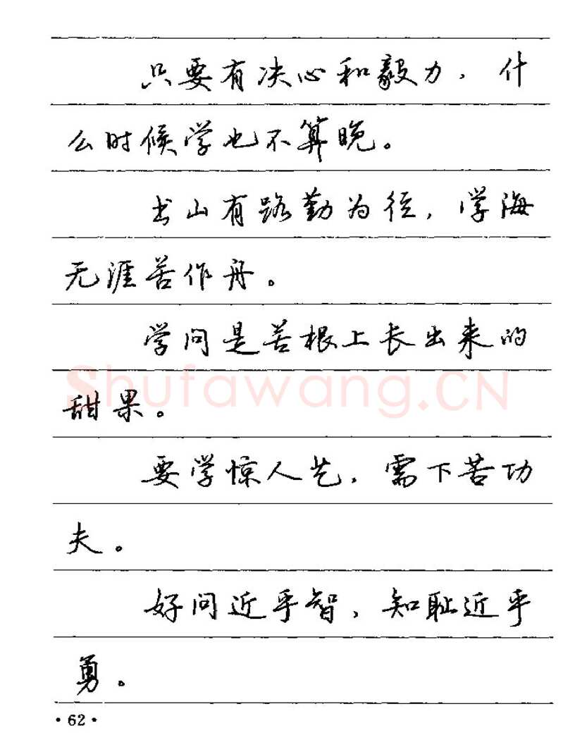 卢中南硬笔楷书字帖,摘自卢中南谚语名句钢笔字贴