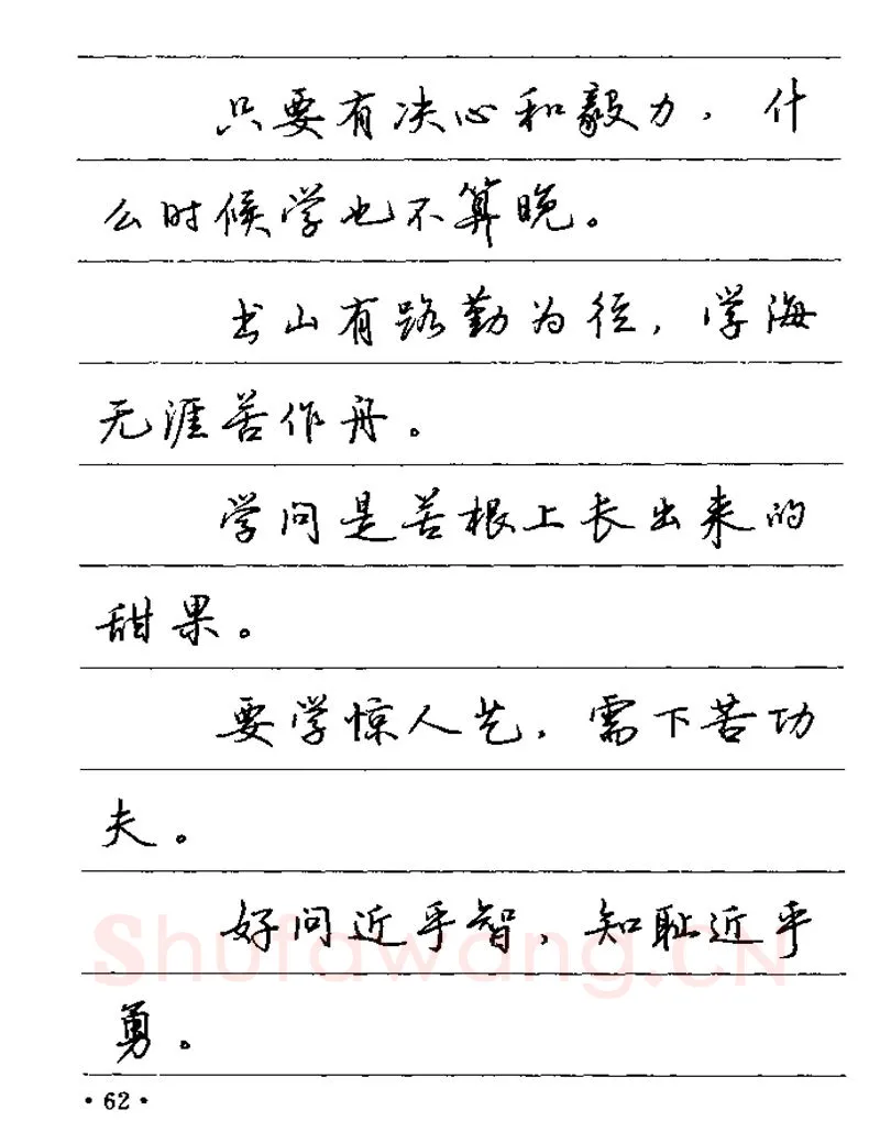 卢中南硬笔楷书字帖,摘自卢中南谚语名句钢笔字贴