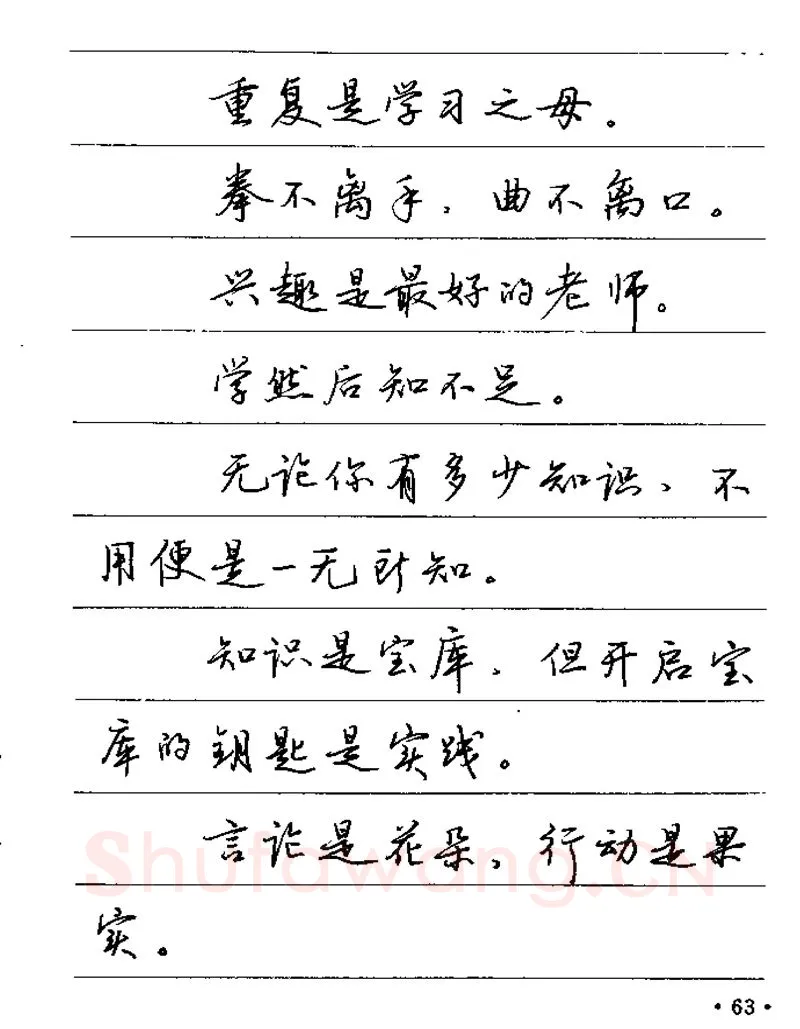 卢中南硬笔楷书字帖,摘自卢中南谚语名句钢笔字贴