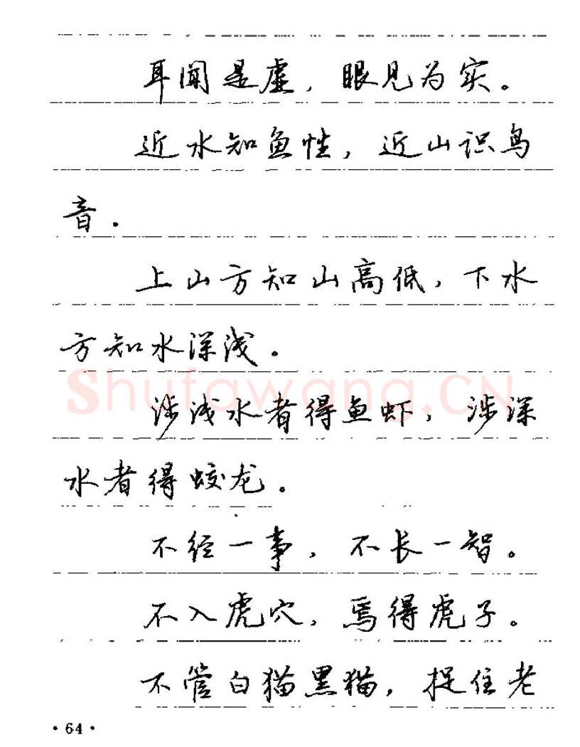 卢中南硬笔楷书字帖,摘自卢中南谚语名句钢笔字贴