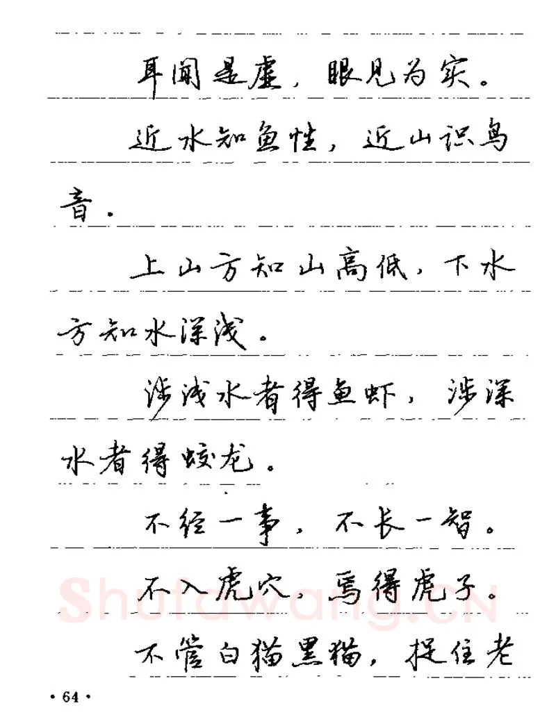 卢中南硬笔楷书字帖,摘自卢中南谚语名句钢笔字贴