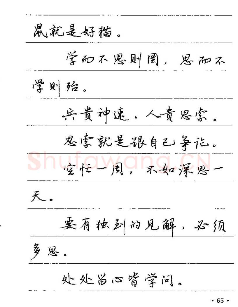 卢中南硬笔楷书字帖,摘自卢中南谚语名句钢笔字贴