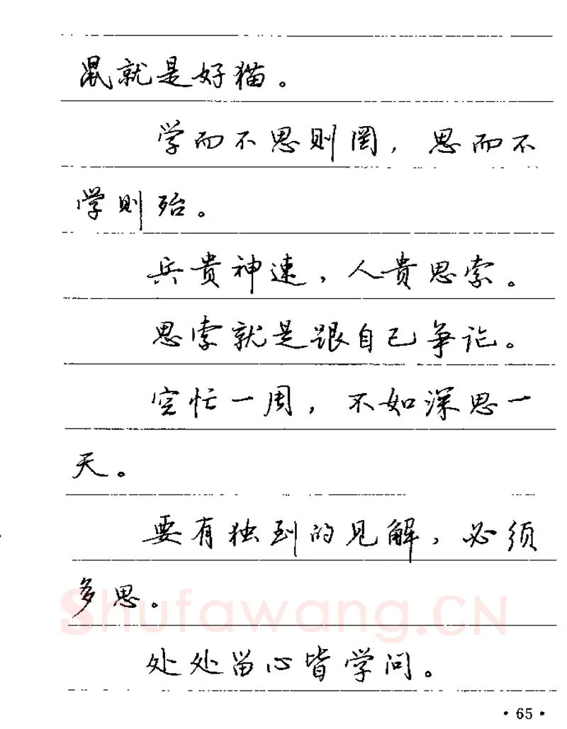 卢中南硬笔楷书字帖,摘自卢中南谚语名句钢笔字贴