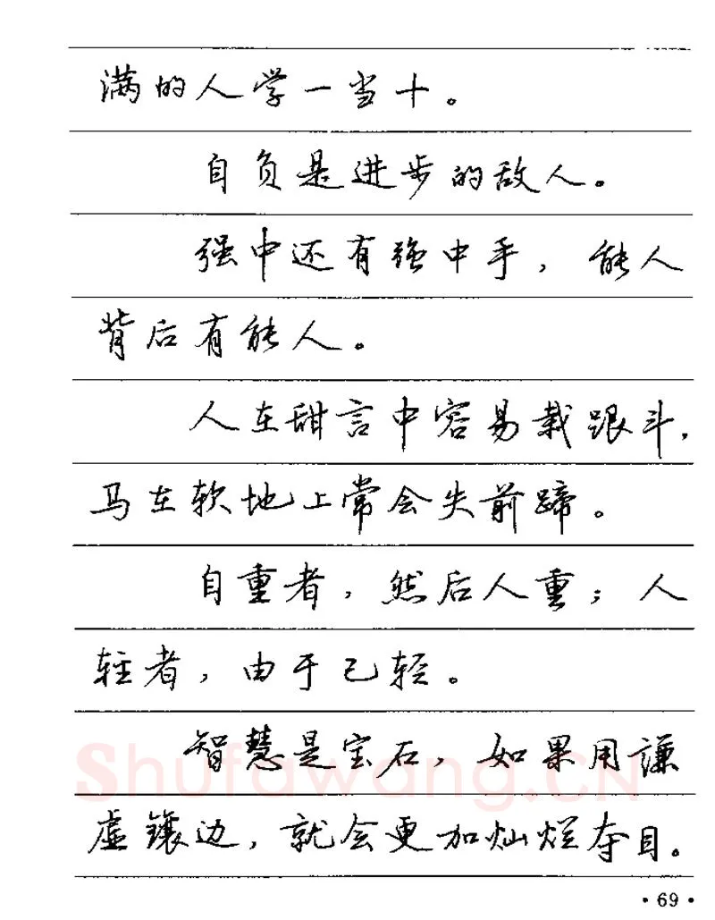 卢中南硬笔楷书字帖,摘自卢中南谚语名句钢笔字贴