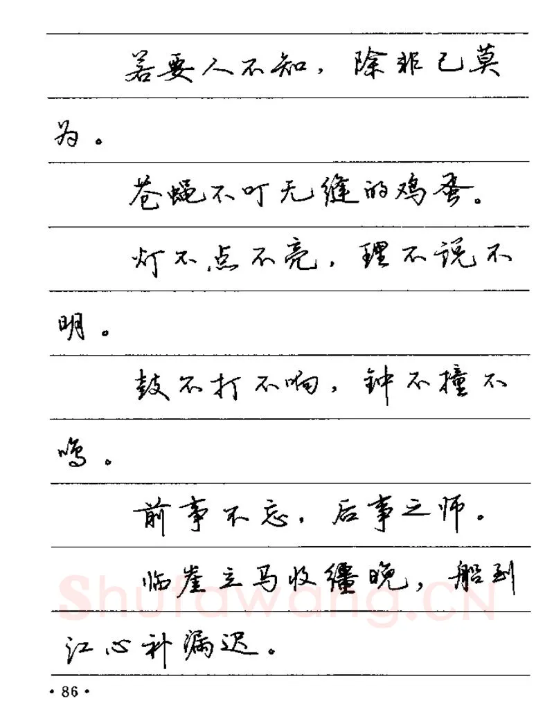 卢中南硬笔楷书字帖,摘自卢中南谚语名句钢笔字贴